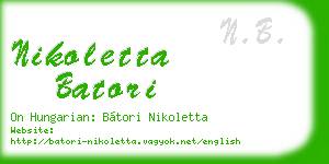 nikoletta batori business card