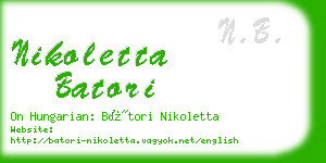 nikoletta batori business card